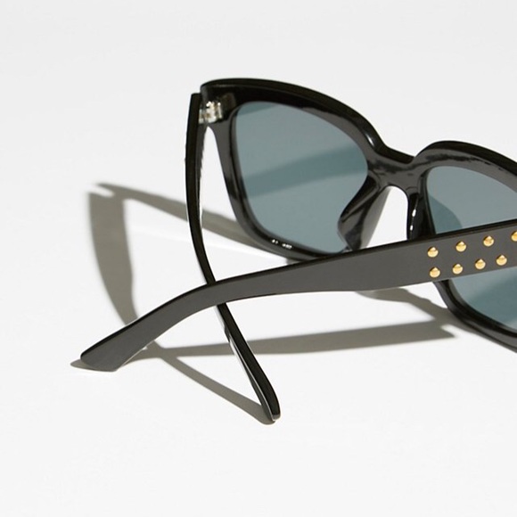 Embellished SUNGLASSES Stud Studded Black Gold - Picture 3 of 4